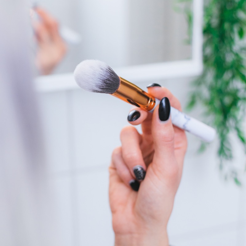 Make-up brushes in marble (10 pcs)